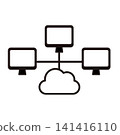 Cloud network connection line icon 141416110
