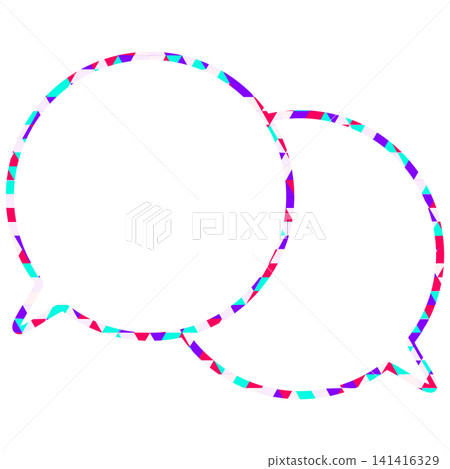 Stained glass style speech bubble, triangular pattern, overlapping conversation Stained glass style speech bubble, triangular pattern, overlapping conversation 141416329