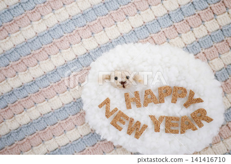 New Year's card material for the Year of the Sheep: Baby-colored knit background New Year's card material for the Year of the Sheep: Baby-colored knit background 141416710