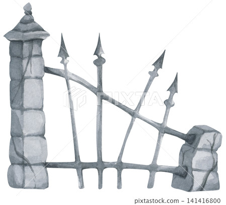 Damaged Fence Illustration Damaged Fence Illustration 141416800