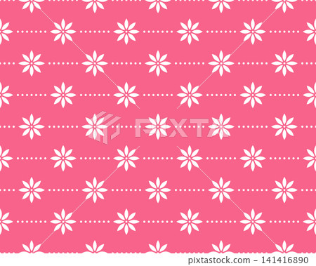 Flower geometric pattern. Seamless vector background. White and pink ornament Flower geometric pattern. Seamless vector background. White and pink ornament 141416890