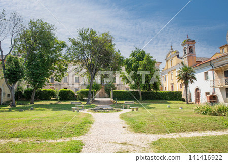 Courtyard and garden of historic Dajla monastery in Croatia Courtyard and garden of historic Dajla monastery in Croatia 141416922