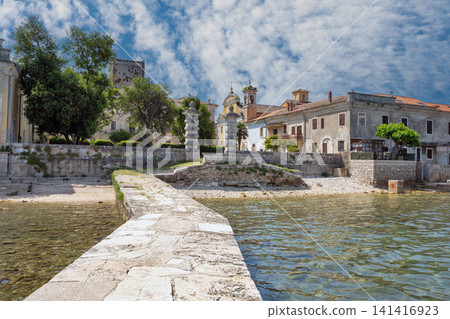 Stone pier leading to Dajla monastery in Istria, Croatia. Stone pier leading to Dajla monastery in Istria, Croatia. 141416923