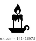 Halloween witch candle pictogram 141416978