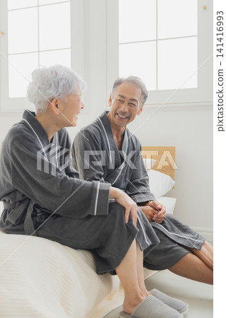 Senior couple in the bedroom Senior couple in the bedroom 141416993