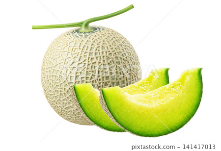 Realistic Melon Illustration on a White Background 141417013