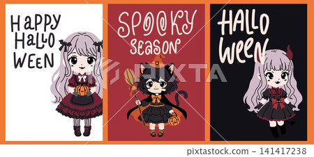 Kawaii Halloween Girls Poster Collection Kawaii Halloween Girls Poster Collection 141417238