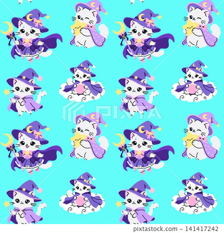 Adorable White Cat Wizard Background Adorable White Cat Wizard Background 141417242