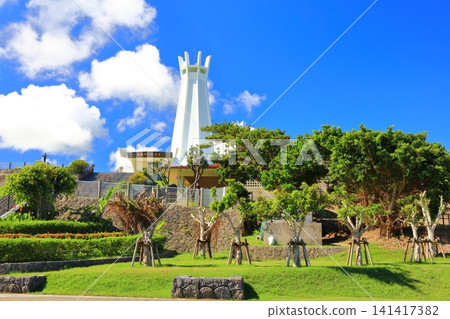 [Okinawa Prefecture] Okinawa Prefectural Peace Memorial Hall in Peace Memorial Park under a clear blue sky 141417382