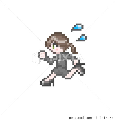 A pixelated image of a flustered female office worker in a suit. A pixelated image of a flustered female office worker in a suit. 141417468