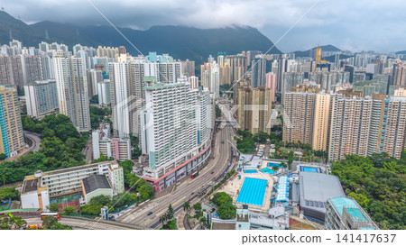 Hong Kong July 19 2026 view of Wong Tai Sin cityscape. Hong Kong July 19 2026 view of Wong Tai Sin cityscape. 141417637