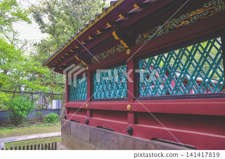 April 25 2026 Ueno Toshogu Shrine Corridor With Teal Lattice April 25 2026 Ueno Toshogu Shrine Corridor With Teal Lattice 141417819