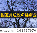 背景文字說明了房產稅逾期繳納的罰款。 141417970