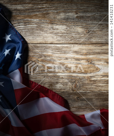 American flag wooden background patriotic concept American flag wooden background patriotic concept 141418231