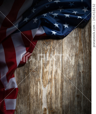 American flag draped wooden background patriotic American flag draped wooden background patriotic 141418232