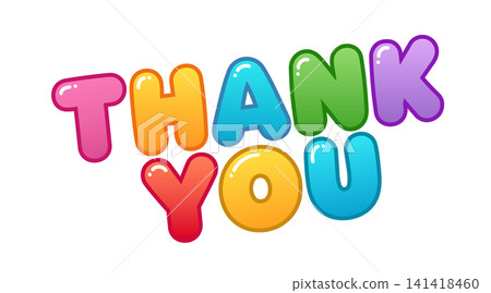 Colorful thank you typography design Colorful thank you typography design 141418460