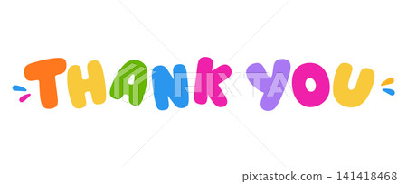Playful colorful thank you typography Playful colorful thank you typography 141418468