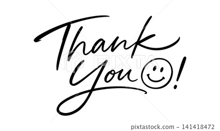 Artistic hand drawn thank you greeting message Artistic hand drawn thank you greeting message 141418472