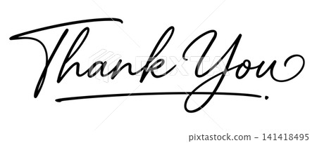 Simple signature thank you lettering Simple signature thank you lettering 141418495