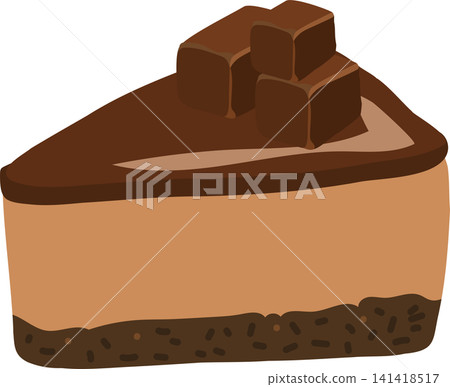 Chocolate Cheesecake Dessert with Creamy Filling and Cookie Crust 141418517