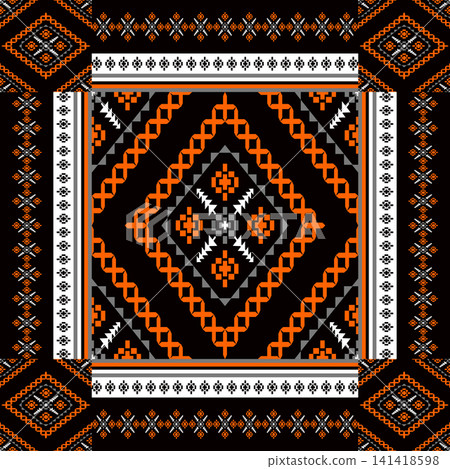 American Navajo pattern design. Ethnic ornament on the carpet. Aztec style. Tribal. motif. Boho, ornament, clothing, textile, wrapping, background, wallpaper, carpet, embroidery, print American Navajo pattern design. Ethnic ornament on the carpet. Aztec style. Tribal. motif. Boho, ornament, clothing, textile, wrapping, background, wallpaper, carpet, embroidery, print 141418598