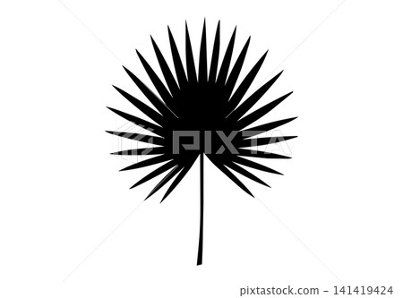 Aesthetic single palm leaf silhouette design Aesthetic single palm leaf silhouette design 141419424