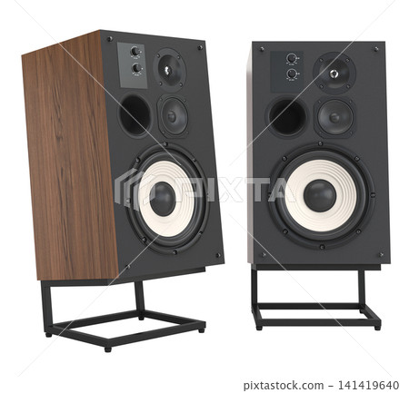 Black speaker isolated on a white background Black speaker isolated on a white background 141419640