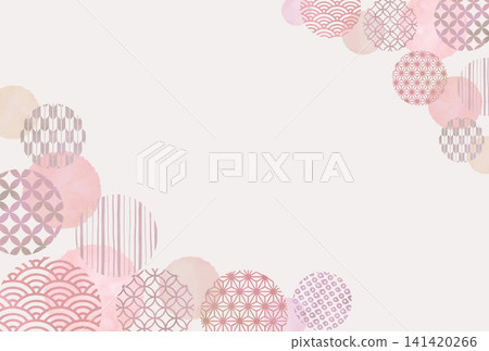 灰粉色日式圖案背景（向量版） 141420266
