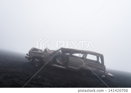 Cars abandoned on Mt. Fuji Cars abandoned on Mt. Fuji 141420708