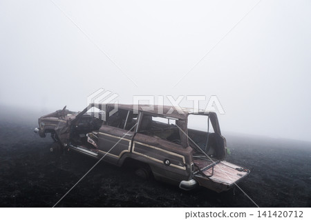Cars abandoned on Mt. Fuji 141420712