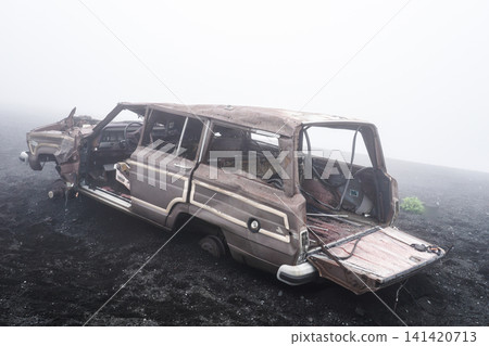 Cars abandoned on Mt. Fuji Cars abandoned on Mt. Fuji 141420713