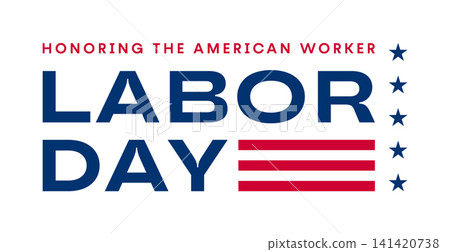 Labor Day text logo, USA Labor Day typography isolated Labor Day text logo, USA Labor Day typography isolated 141420738