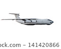 Big transport aircraft flying isolated on white background 141420866