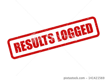 Red rectangular grunge rubber stamp displaying the important text RESULTS LOGGED for official document tracking Red rectangular grunge rubber stamp displaying the important text RESULTS LOGGED for official document tracking 141421569