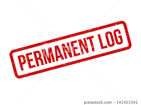 Red rectangular grunge stamp effect with Permanent Log text for official record keeping entries Red rectangular grunge stamp effect with Permanent Log text for official record keeping entries 141421591
