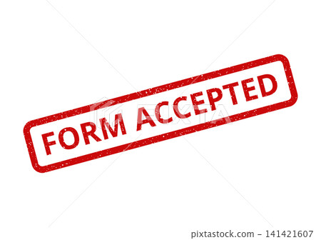 Red rectangular grunge stamp showing FORM ACCEPTED text for official document status Red rectangular grunge stamp showing FORM ACCEPTED text for official document status 141421607
