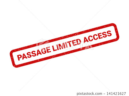 Red rectangular grunge stamp with textured details featuring the text PASSAGE LIMITED ACCESS clearly visible Red rectangular grunge stamp with textured details featuring the text PASSAGE LIMITED ACCESS clearly visible 141421627