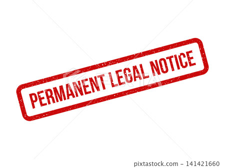 Red rectangular rubber stamp effect with distressed texture indicating a permanent legal notice for official documents Red rectangular rubber stamp effect with distressed texture indicating a permanent legal notice for official documents 141421660