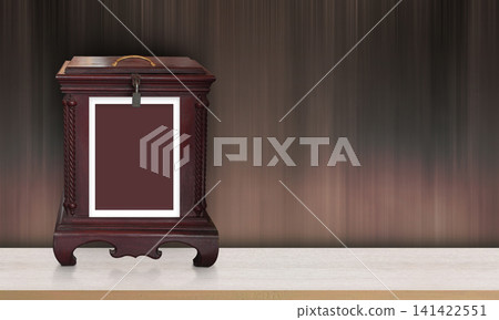 front view old storage cabinet table on wooden floor, wood wall background, object, furniture, vintage, retro, copy space front view old storage cabinet table on wooden floor, wood wall background, object, furniture, vintage, retro, copy space 141422551