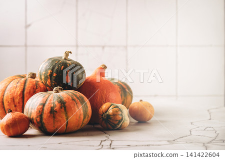 autumn decorations with pumpkins autumn decorations with pumpkins 141422604