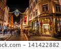 Christmas lights and bustling European streets in Brussels, Belgium 141422882