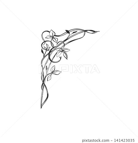 Hand drawn vector abstract outline,graphic,line vintage art ornament floral frame corner in calligraphic elegant modern style.Ornate floral vintage outline design concept.Vector frame elements. Hand drawn vector abstract outline,graphic,line vintage art ornament floral frame corner in calligraphic elegant modern style.Ornate floral vintage outline design concept.Vector frame elements. 141423035