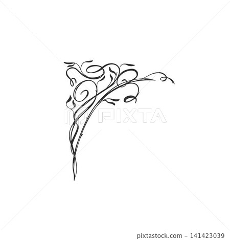 Hand drawn vector abstract outline,graphic,line vintage art ornament floral frame corner in calligraphic elegant modern style.Ornate floral vintage outline design concept.Vector frame elements. Hand drawn vector abstract outline,graphic,line vintage art ornament floral frame corner in calligraphic elegant modern style.Ornate floral vintage outline design concept.Vector frame elements. 141423039