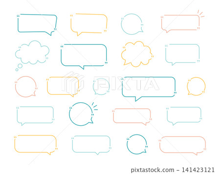 Colored Outline Speech Bubbles Set Colored Outline Speech Bubbles Set 141423121