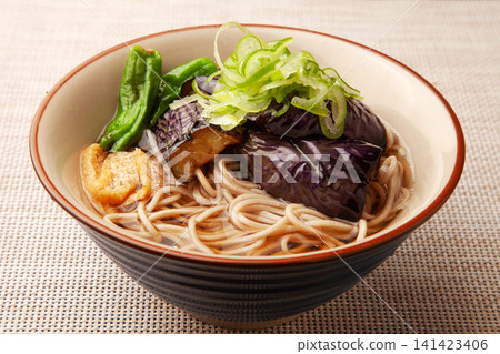 Chilled fried eggplant soba Chilled fried eggplant soba 141423406