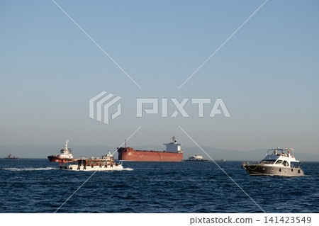 Busy Ship Traffic on the Bosphorus Strait. Busy Ship Traffic on the Bosphorus Strait. 141423549