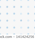Seamless pattern with blue watercolor polka dots on a light blue background. Simple pastel background ideal for baby boy products, packaging, nursery decor, stationery, textiles, and playful surface 141424256