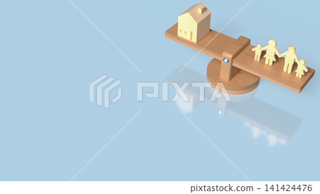 Family Housing Balance and Home Ownership Decision Concept 3d render. 141424476