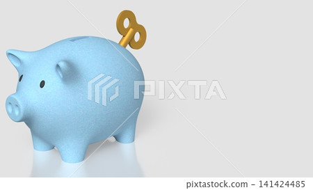 Wind Up Piggy Bank for Smart Saving and Financial Growth 3d render. Wind Up Piggy Bank for Smart Saving and Financial Growth 3d render. 141424485