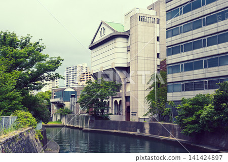 Yoshikawa Drainage Pump Station and Miyakogawa River Chiba City Scenery Yoshikawa Drainage Pump Station and Miyakogawa River Chiba City Scenery 141424897